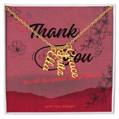 Thank you Name Necklace - Love Always